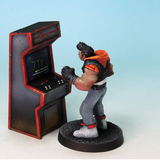 Arcade Machine by Crooked Dice, a resin miniature approximately 40mm high, 18mm wide and 15mm deep representing a classic arcade machine for your tabletop games, RPGs or dioramas.