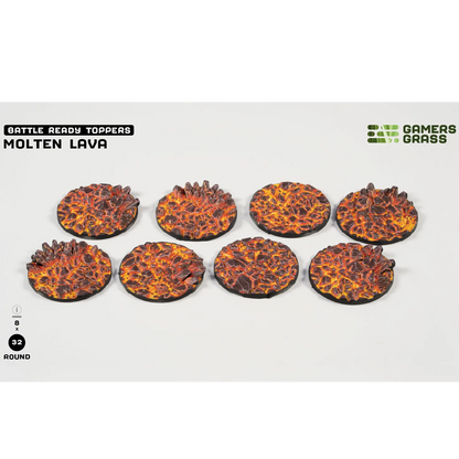 Gamers Grass Molten Lava Base Toppers - 32mm Round