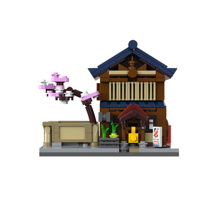 CaDA Mini Japanese Sento Bathhouse - 352 Piece Building Brick Model Kit