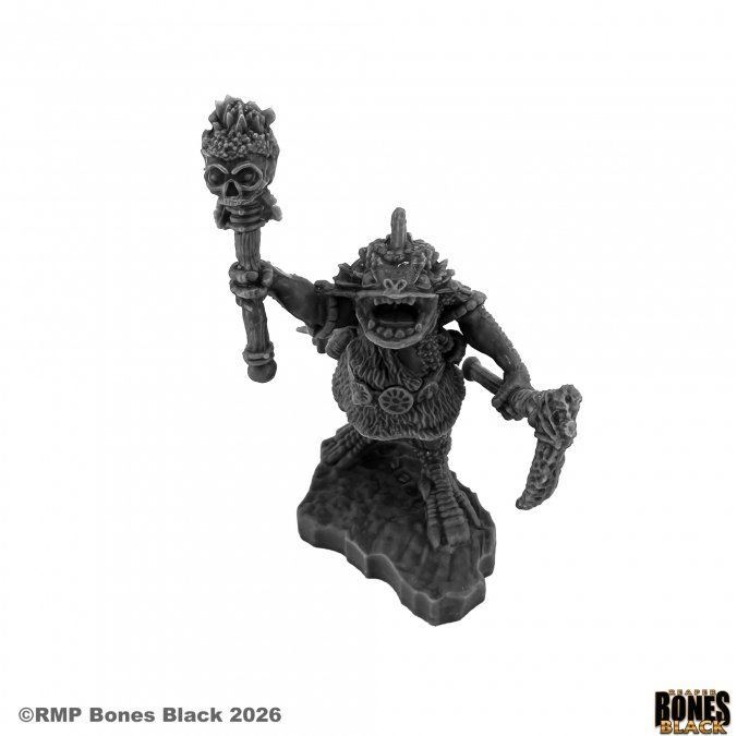 44324 K'Merklak, Troglodyte Chief - Reaper Bones Black
