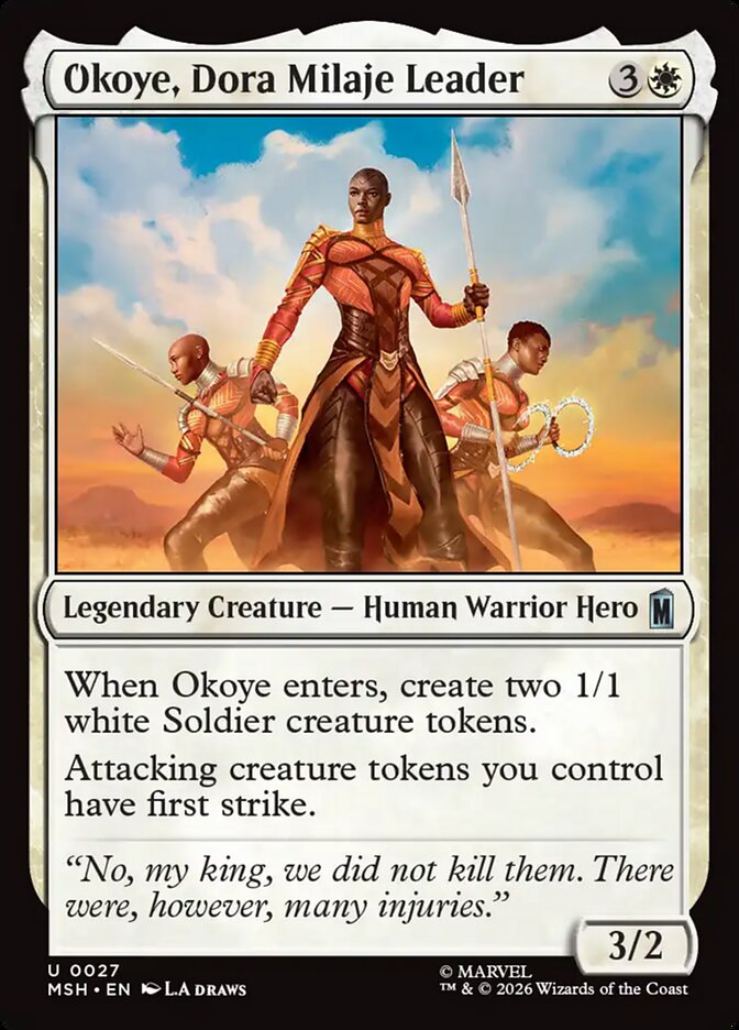 Marvel Superheroes Okoye, Dora Milaje Leader Card Front