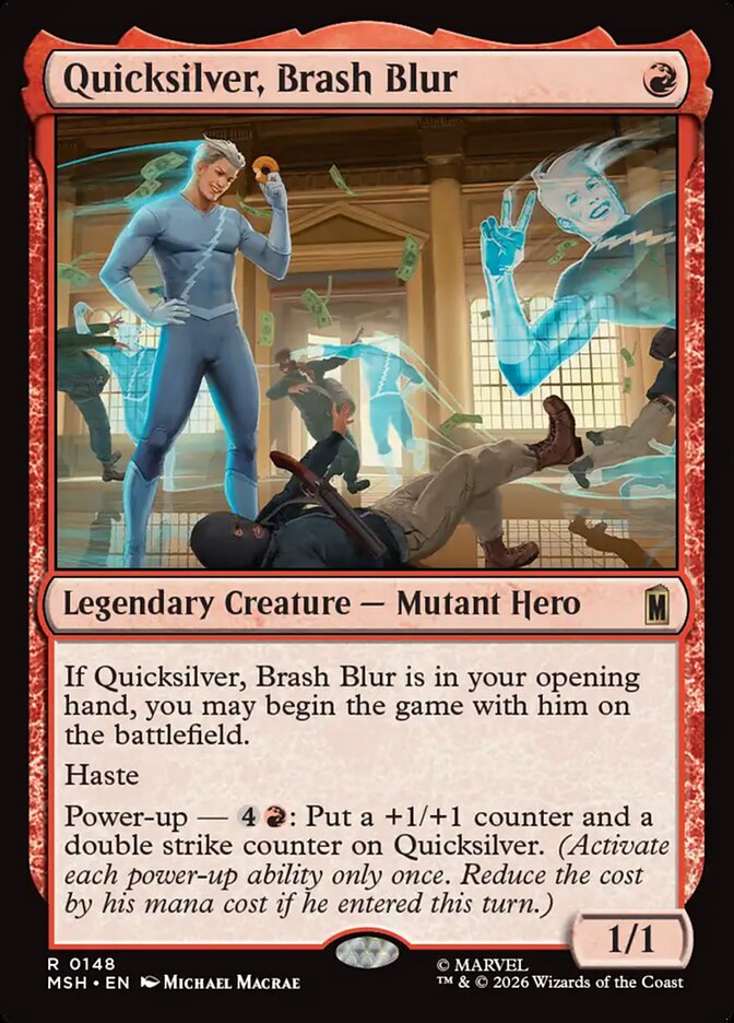 Marvel Superheroes Quicksilver, Brash Blur Card Front