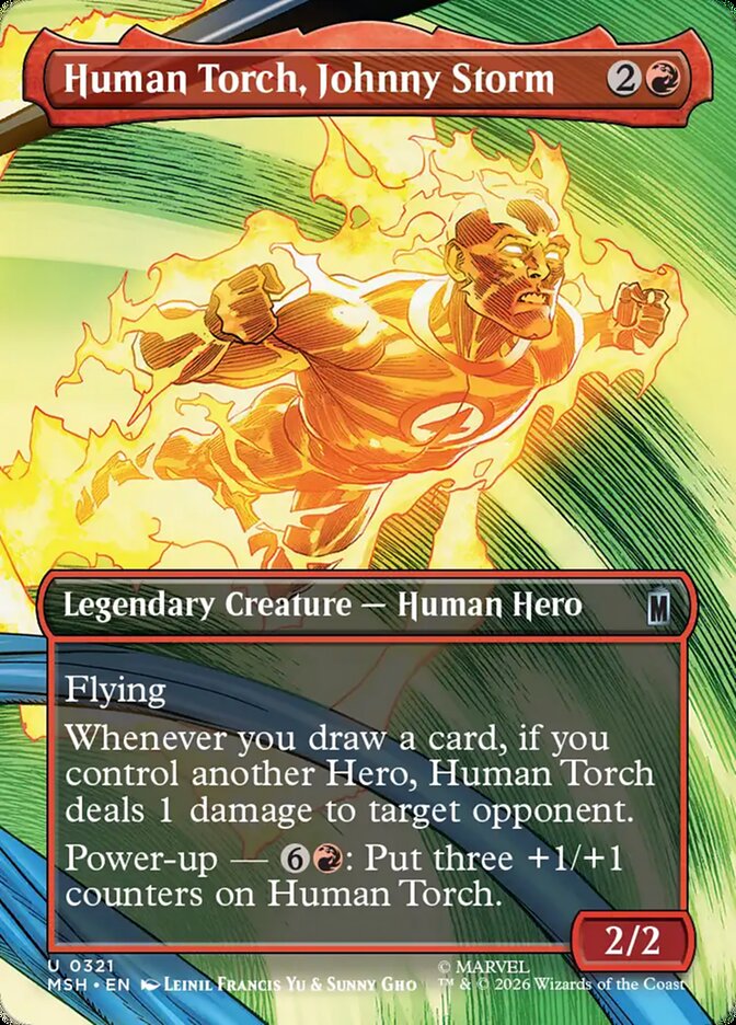 Marvel Superheroes Human Torch, Johnny Storm Card Front