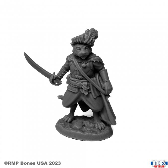 30132 Catfolk Bard Fantasy RPG Mini Reaper Bones USA
