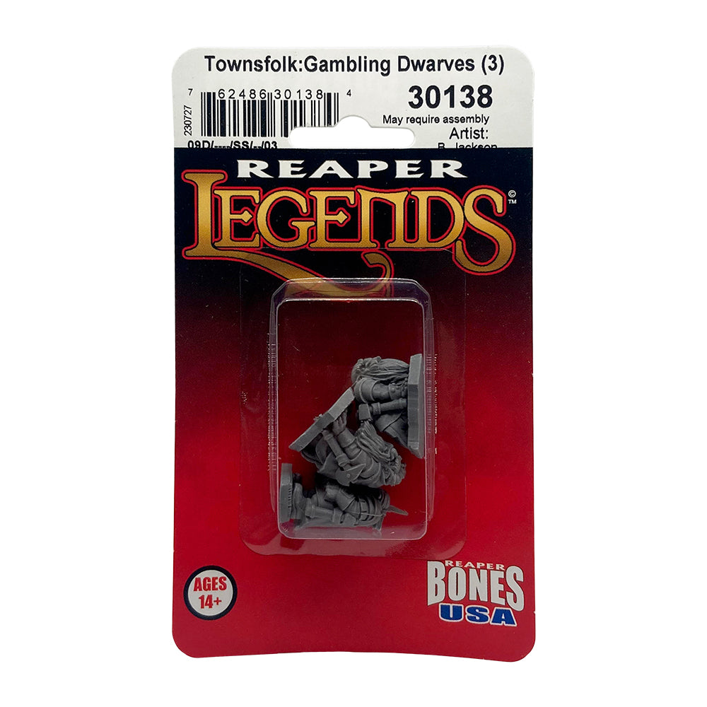 30138 Gambling Dwarves Reaper Legends RPG Minis