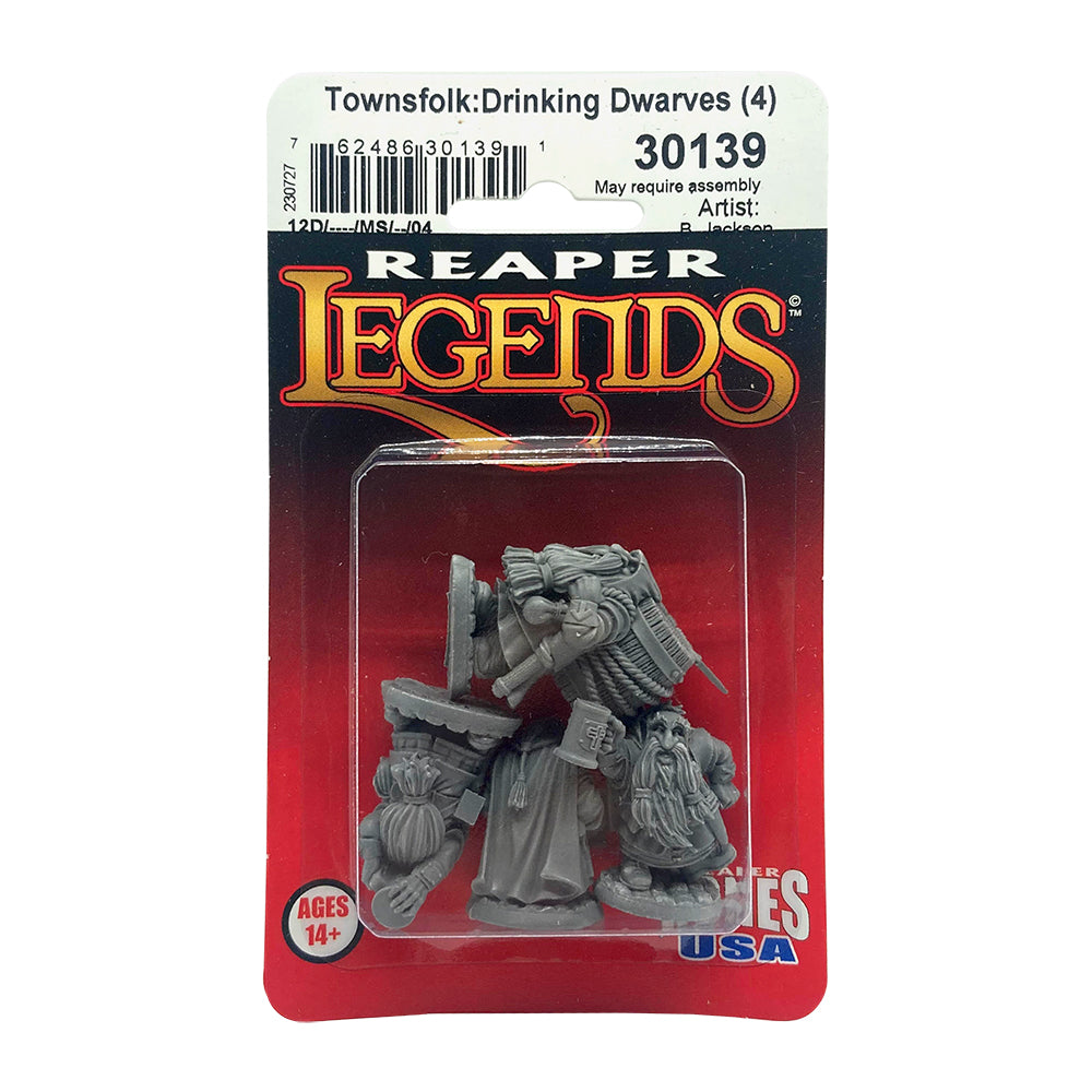 30139 Drinking Dwarves Reaper Legends RPG Minis