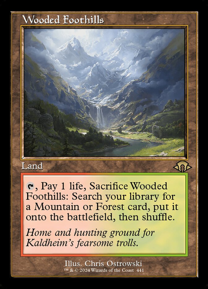 Wooded Foothills Retro Frame MTG Single | MH3 #441
