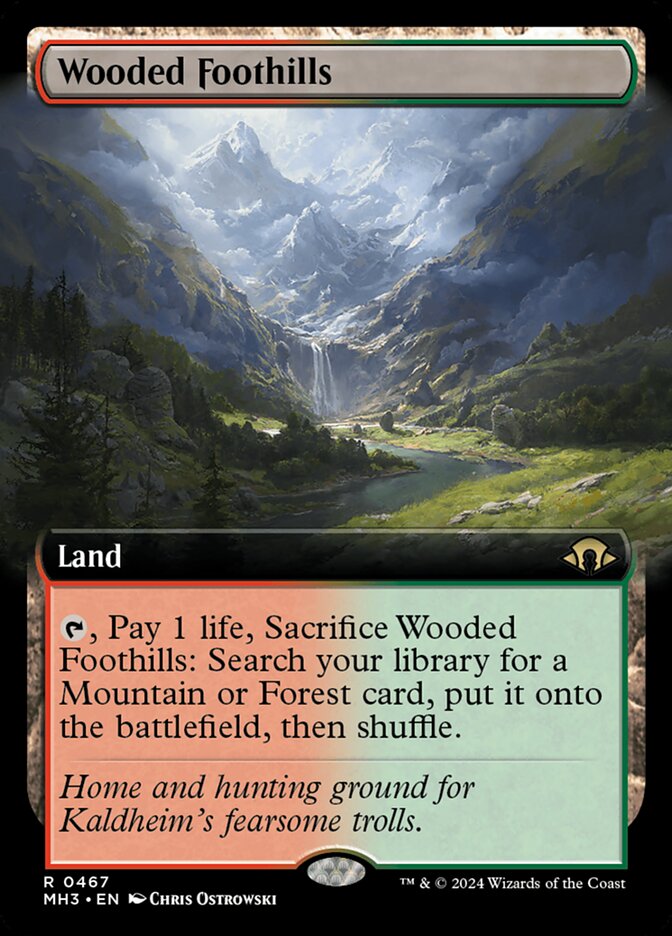 Wooded Foothills Extended Art MTG Single | MH3 #467