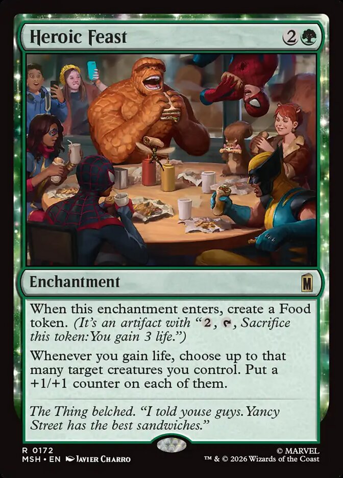 Marvel Superheroes Heroic Feast Card Front