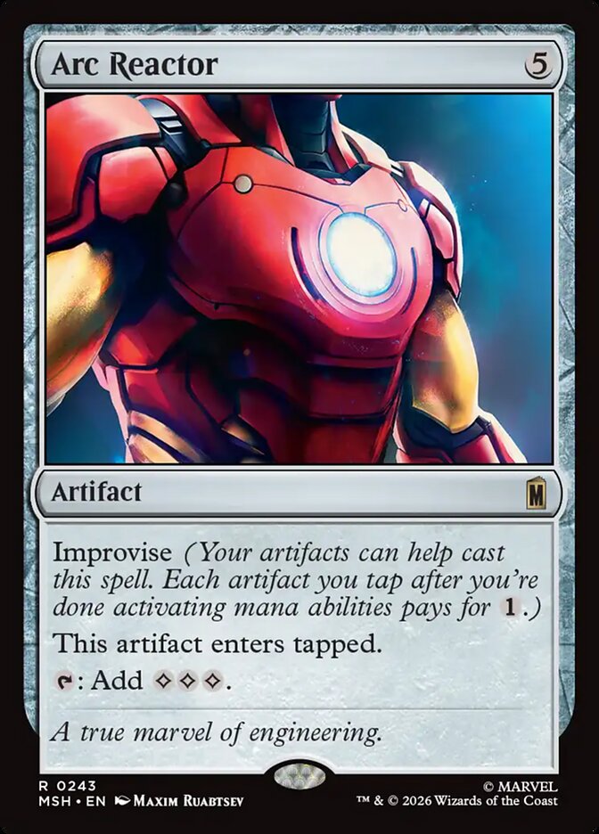 Marvel Superheroes Arc Reactor Card Front