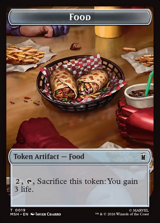 Marvel Superheroes Food Card Front