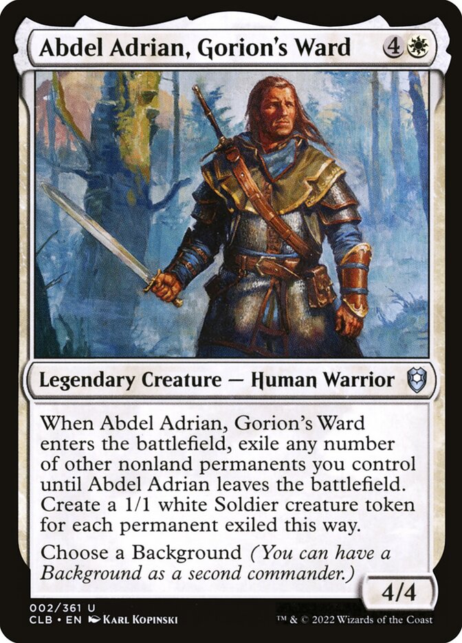Abdel Adrian, Gorion's Ward - Commander Legends #002 Card Front