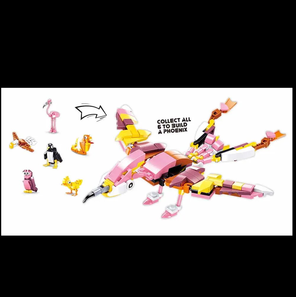 Sluban Qbricks Ovipara Mystery Egg Building Brick Kit -1 Random Collectible Animal