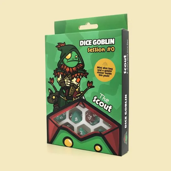 Dice Goblin The Scout - RPG Dice Set with Mini Dice Bag & Sticker