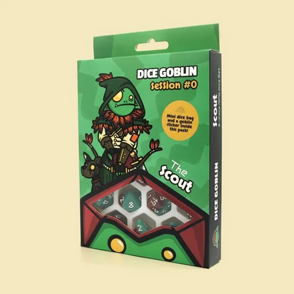 Dice Goblin The Scout - RPG Dice Set with Mini Dice Bag & Sticker
