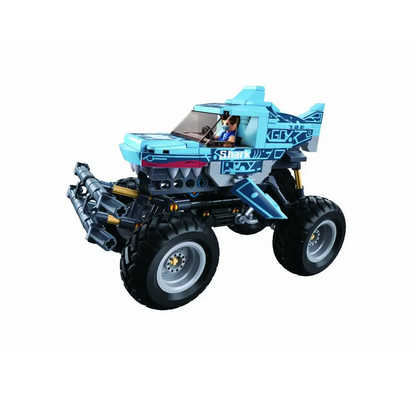 Sluban Off RoadBlue Shark Monster Truck - Building Brick Kit