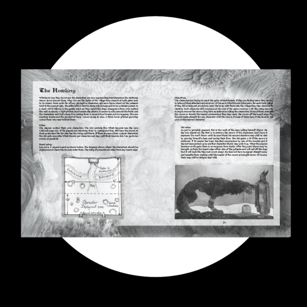 The Woods Barrow Ring Burning Campaign by Oakbound Studio. This paperback supplement is a narrative campaign sourcebook set in the world of The Woods, a dark folklore fantasy adventure