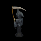 Death Bust, approximately 135mm high resin bust representing Death from Terry Pratchett's Discworld holding his scythe for your painting table, RPGs, Tabletop gaming and miniature collection.