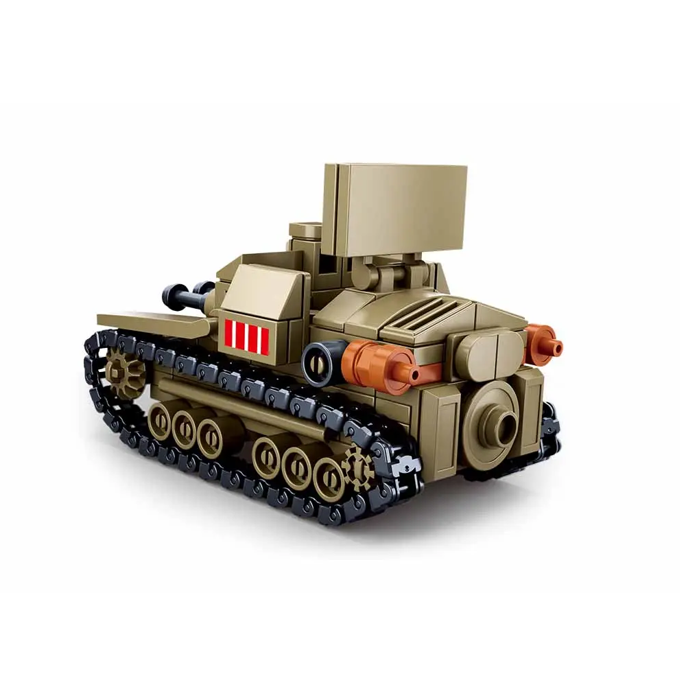Sluban WWII Italy Army Carro Veloce 33 Tankette - Model Bricks Kit