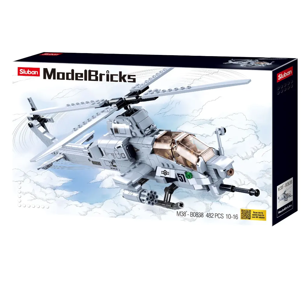 Sluban AH-1ZS Attack Helicopter -  Building Brick Kit