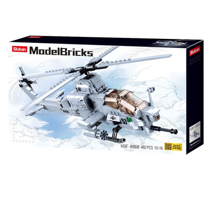 Sluban AH-1ZS Attack Helicopter -  Building Brick Kit