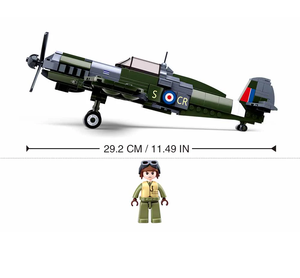 Sluban RAF Spitfire Fighter Plane - Model Bricks Kit