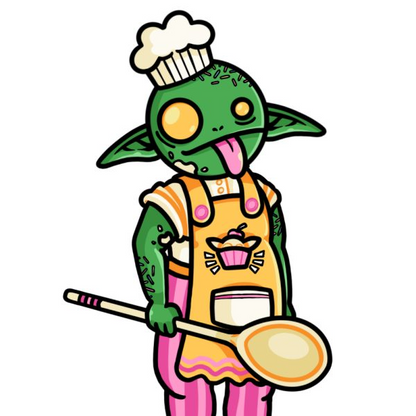 Dice Goblin Baker - RPG Dice Set with Mini Dice Bag & Sticker
