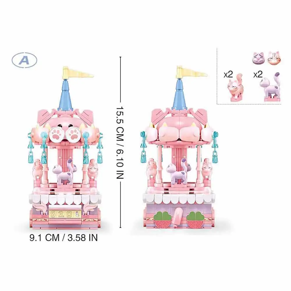 Sluban Lovely Cat Carousel Brick Kit - Pleyerid