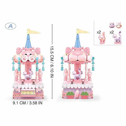 Sluban Lovely Cat Carousel Brick Kit - Pleyerid