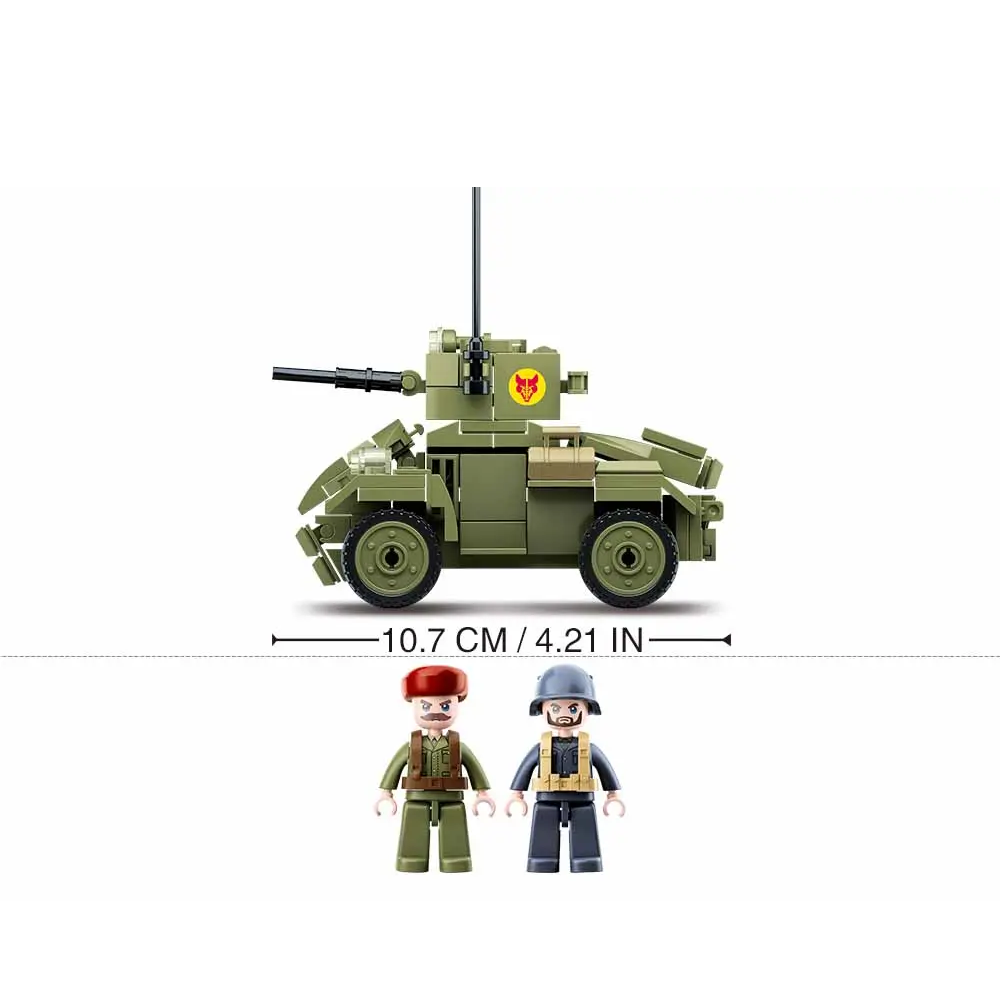 Sluban Mk2 Wheeled Armoured Vehicle - WW2 Army Building Brick Kit