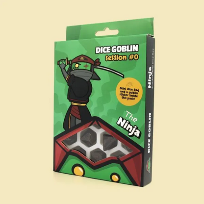 Dice Goblin The Ninja - RPG Dice Set with Mini Dice Bag & Sticker