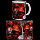 Warhammer 40k Blood Angels Mug. A white mug with image of two Blood Angels