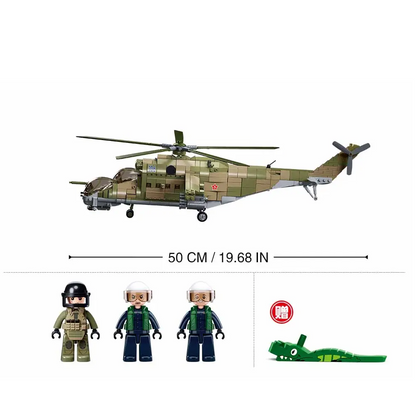 Sluban MI-24S Gunship 3-in-1 Helicopter - Model Bricks Kit