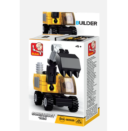 Sluban Construction Mini Building Brick Kit | 1 Random Construction Vehicle