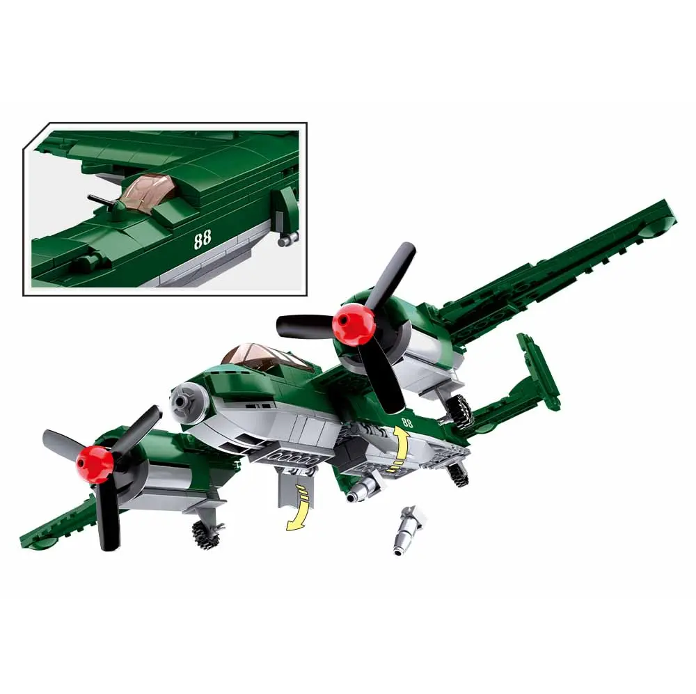 Sluban WWII Tupolev TU-2 Bomber - Model Bricks Kit