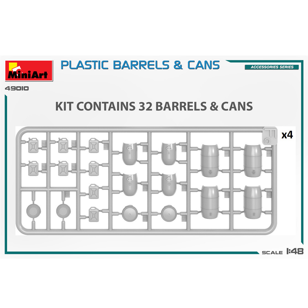 MiniArt Plastic Barrels & Cans - 1:48