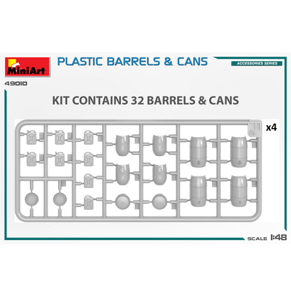 MiniArt Plastic Barrels & Cans - 1:48