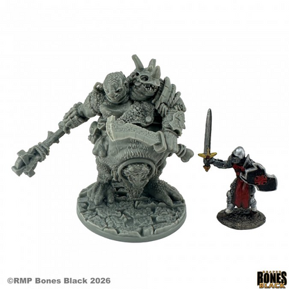 44282 Lardgulp, Two-Headed Troll - Reaper Bones Black