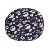 The Nightmare Before Christmas Cushion. A wonderful and soft round cushion of Jacks face with a black patterned back,