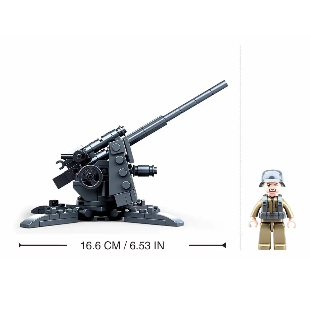 Sluban WW2 German 88MM Flak Anti Tank Fun - WW2 Army Building Brick Kit