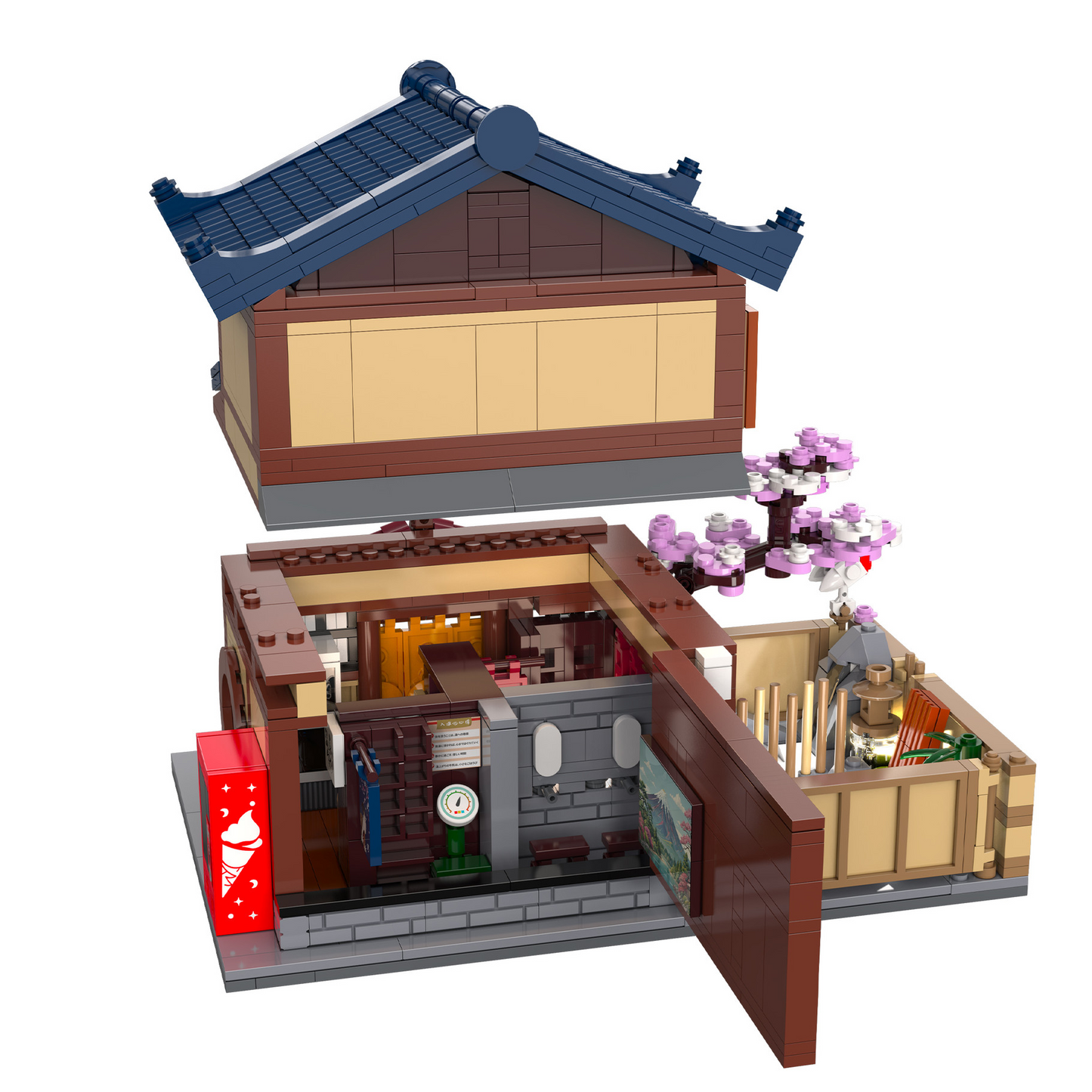 CaDA Japanese Sento Bathhouse - Building Brick Model Kit