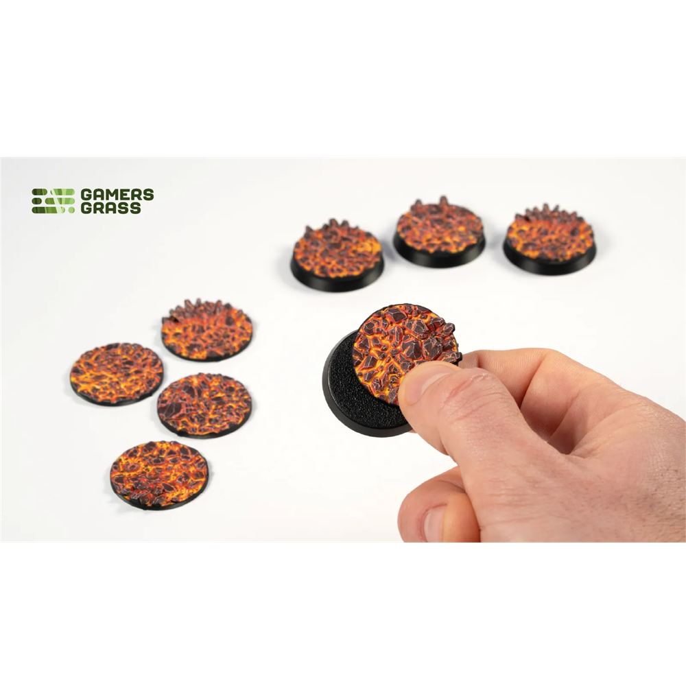 Gamers Grass Molten Lava Base Toppers - 32mm Round