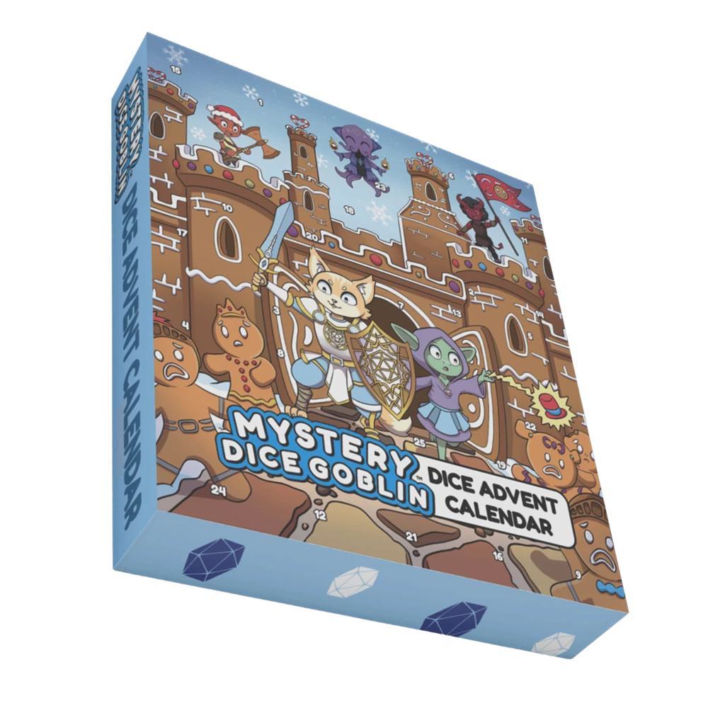 Dice Advent Calendar 2026  - Mystery Dice Goblin- Gingerbread Castle Design