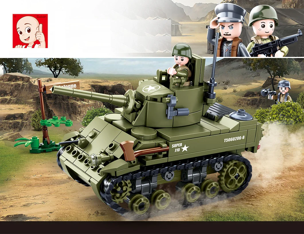 Sluban WW2 M5 Stuart Light Tank - Model Bricks Kit