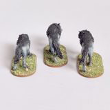 A pack of three Dire Wolves by Iron Gate Scenery in 28mm scale printed in resin for your tabletop games, D&D monster and other hobby needs.