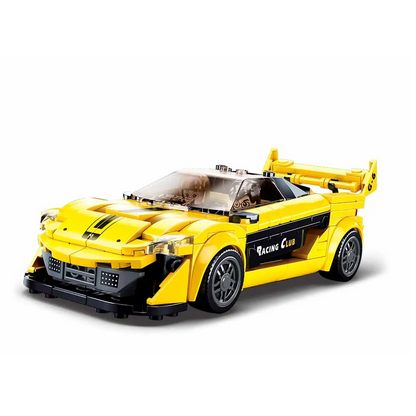 Sluban English Yellow Racing Car - Famous Car Building Brick Kit