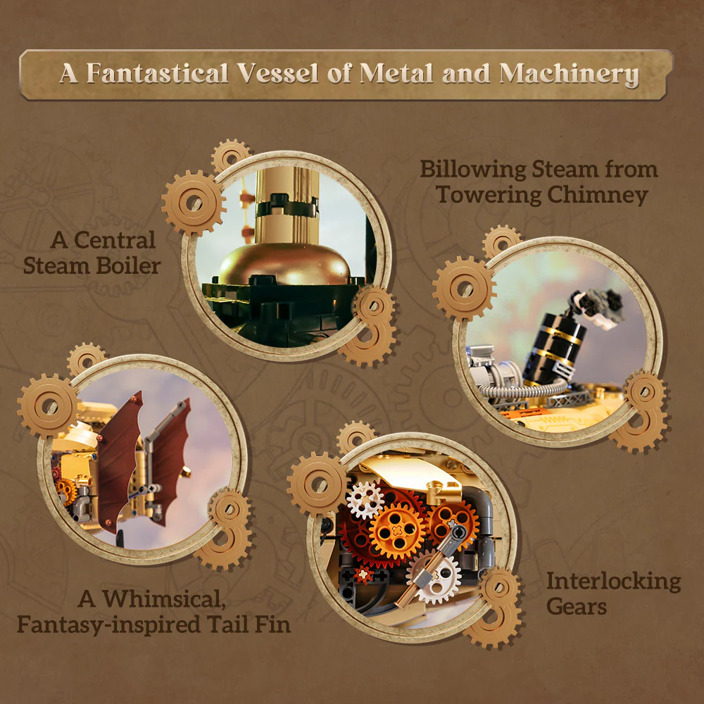 Steampunk Airship Brick Building Set - Pantasy