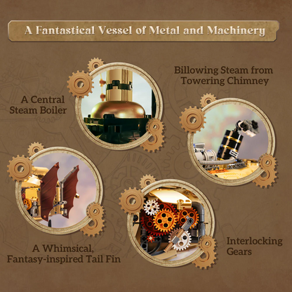 Steampunk Airship Brick Building Set - Pantasy