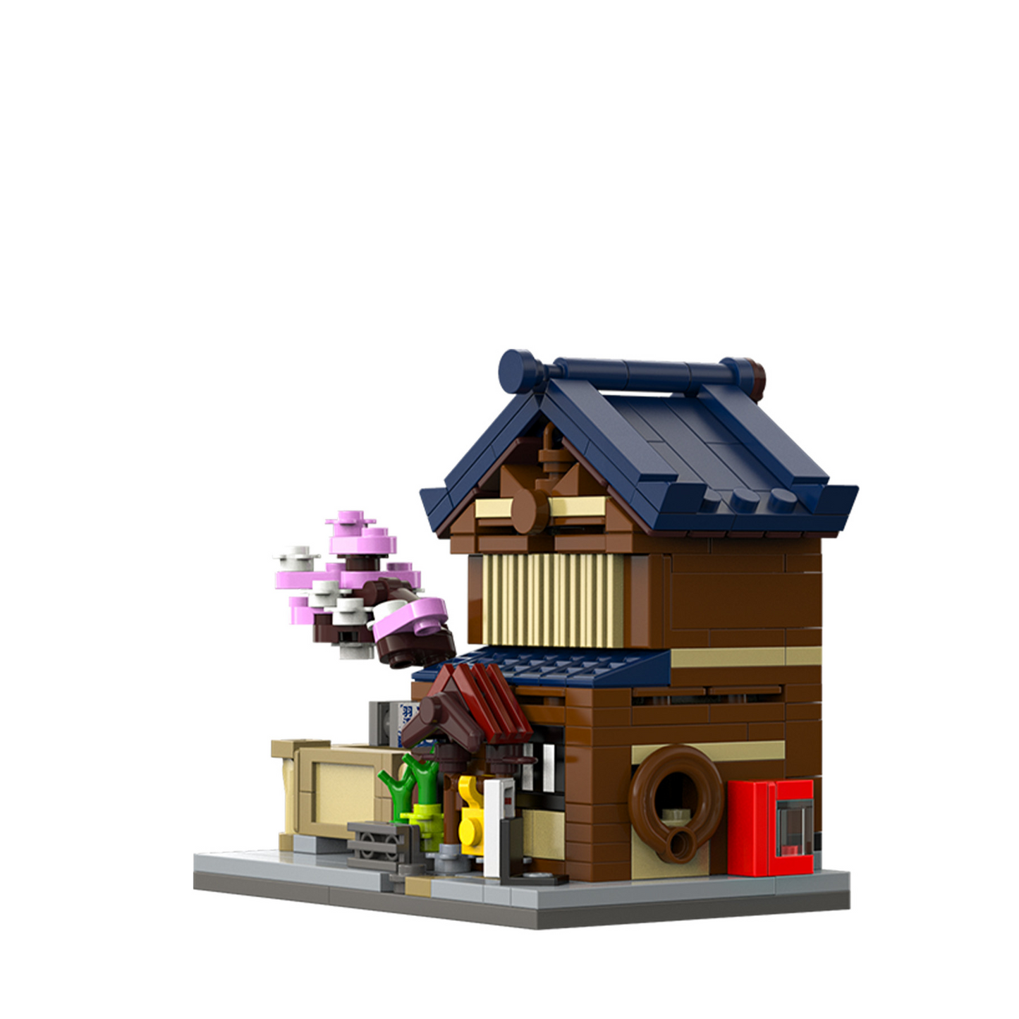 CaDA Mini Japanese Sento Bathhouse - 352 Piece Building Brick Model Kit