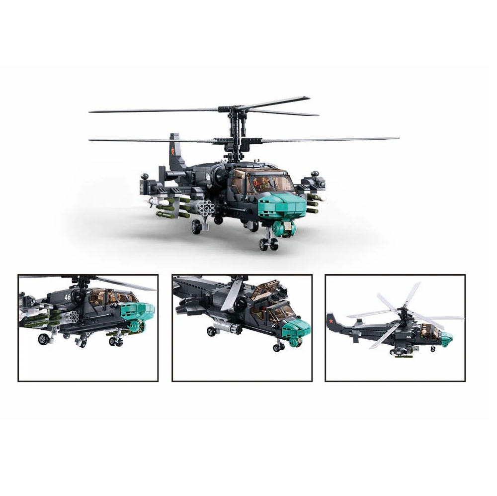 Sluban Russian KA-52S Gunship Helicopter - Model Bricks Kit